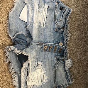 Low rise jean shorts